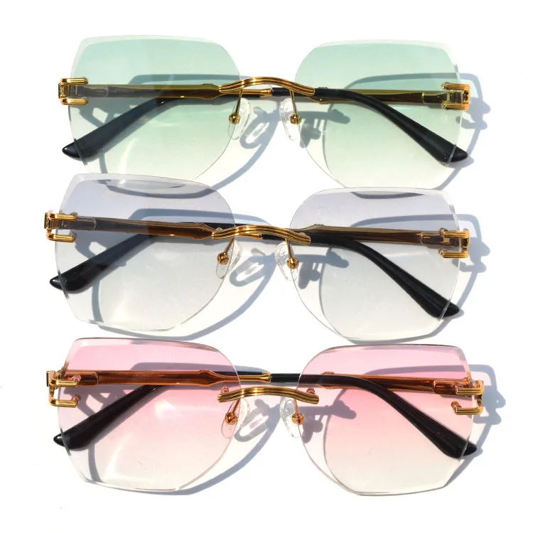 

Ifysh metal frame oversized sunglasses green women sunglasses retro, 3 colors
