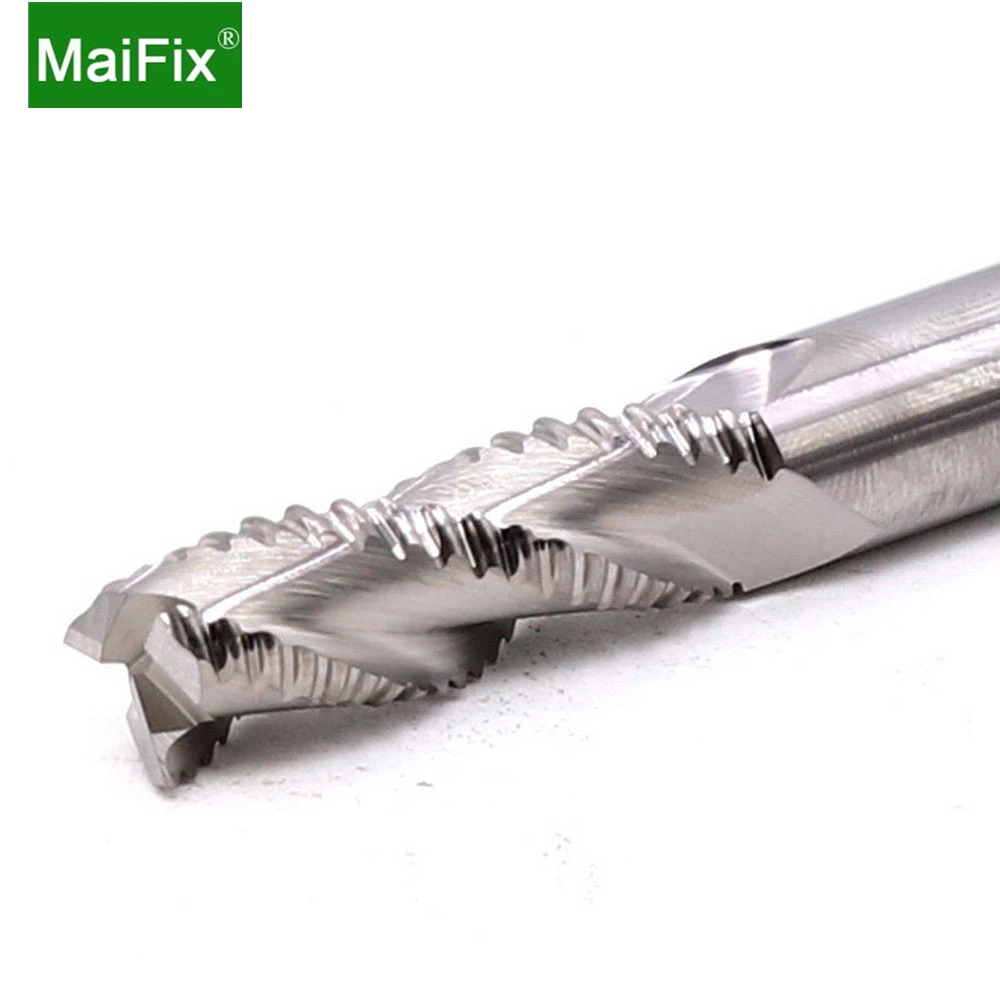 

Maifix 3 Flute HSS CNC Tungsten Carbide Milling Cutter Roughness Aluminum Copper Machining Tools Rough End Mills