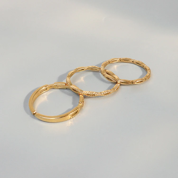 

Factory wholesale stacking dainty thin hollowed ring index tail rings stainless steel not fade 18K gold rings for all fingers, Optional as picture,or customized
