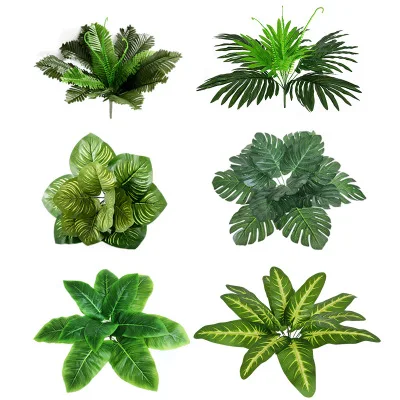 

Wholesales Hot Sale Amazon Bouquet High Quality Plastic Shrubs Grass Leaves Branches of Artificial Plant Home Garden Decoration, Mixed