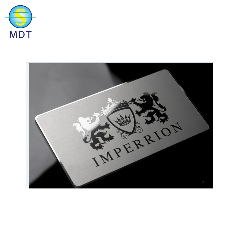 

MDT Embossing metal business cards stainless steel gift card, Rose gold,gold,silver,black,bronze or customized