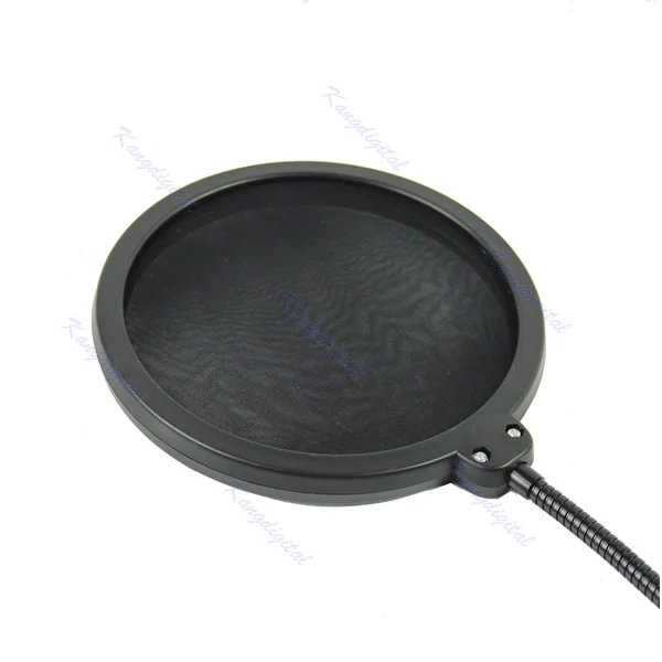 

1Pc Flexible Studio Microphone Mic Wind Screen Pp Filter Mask Shied Gooseneck Black