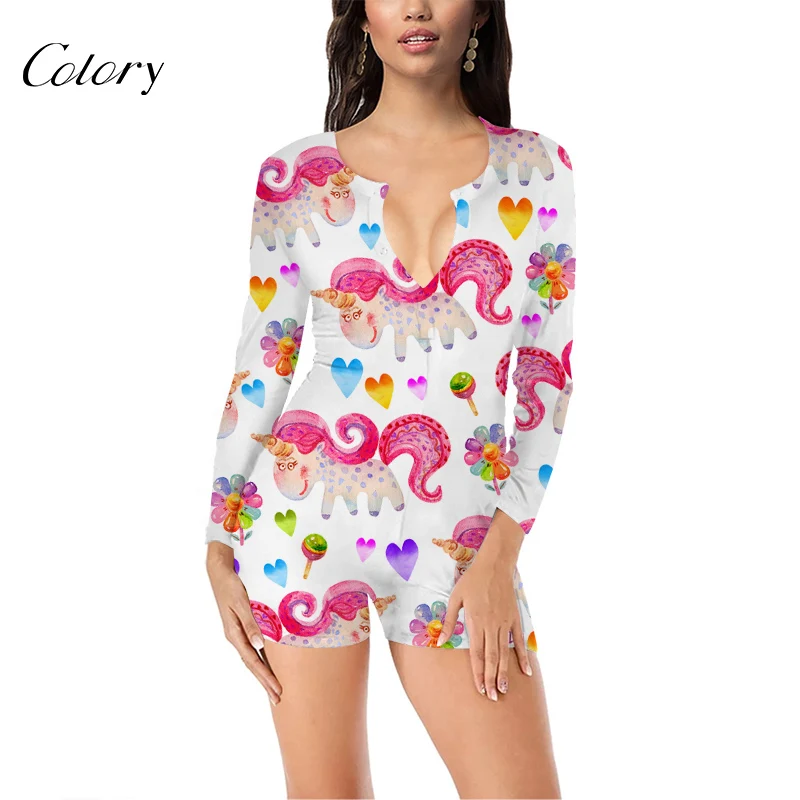 

Colory Pajama Onsie Cartoon Onesie For Adults Pajamas Sexy Woman, Picture shows