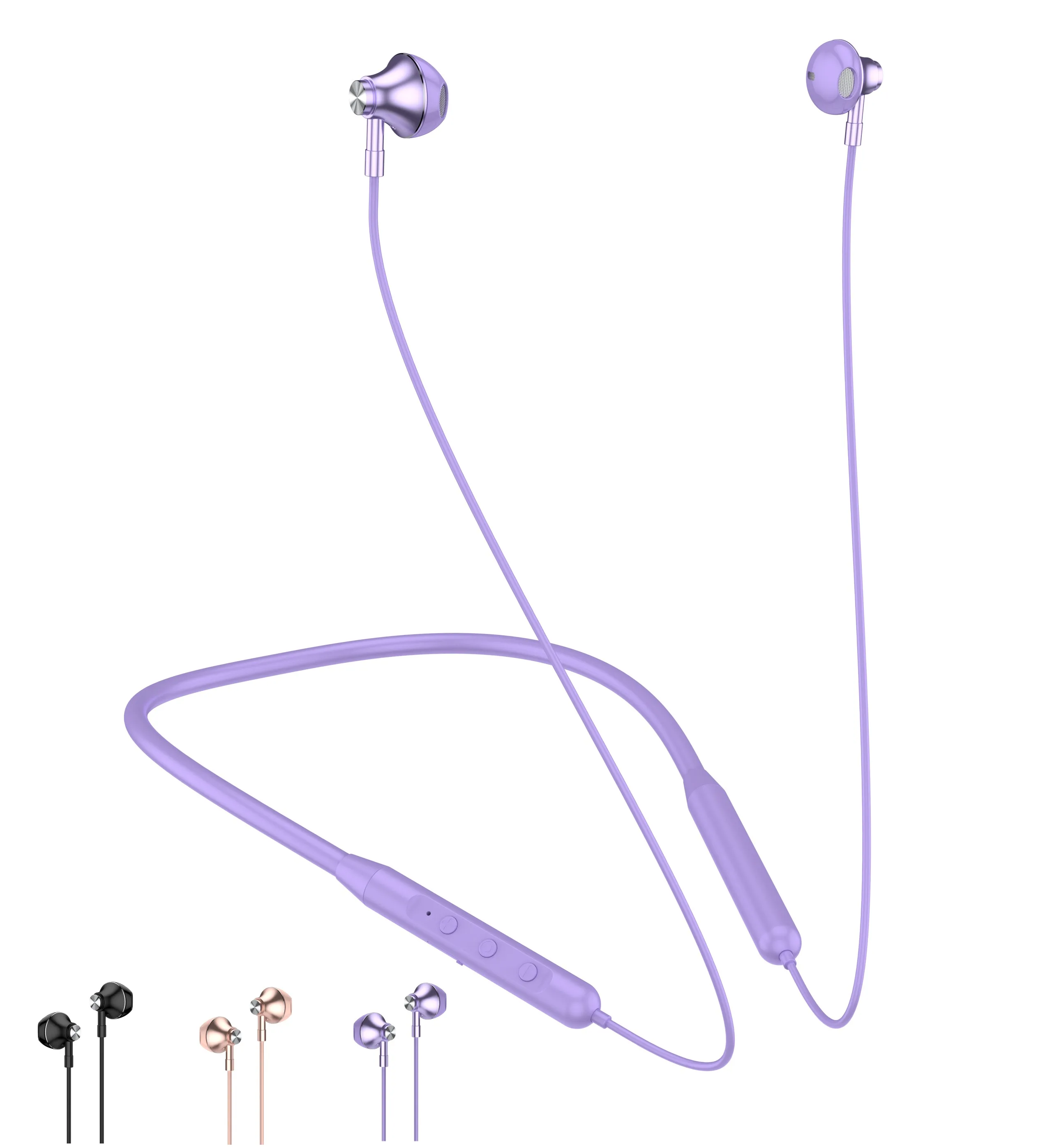 

Waterproof Metal Earbuds Sports Music Headphone Universal Mobile Neckband Wireless BT Earphone