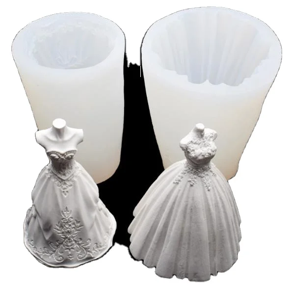 

3D wedding dress silicone soap mold