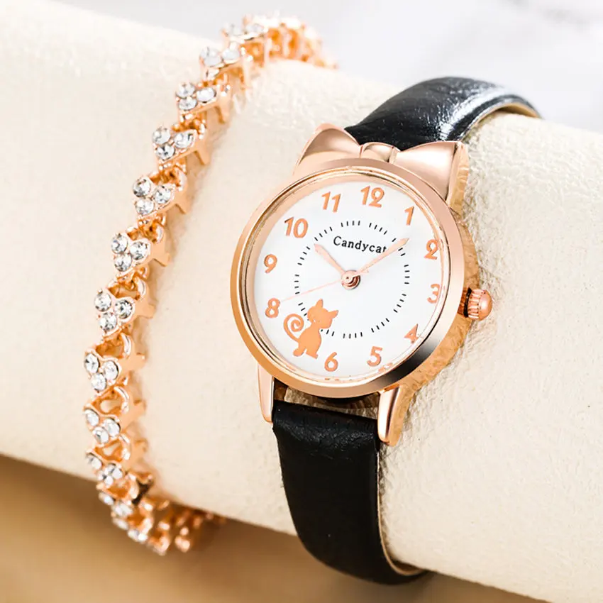 

Fashion 2 pcs/set watches women wrist luxury women's leather quartz watch Reloj Mujer