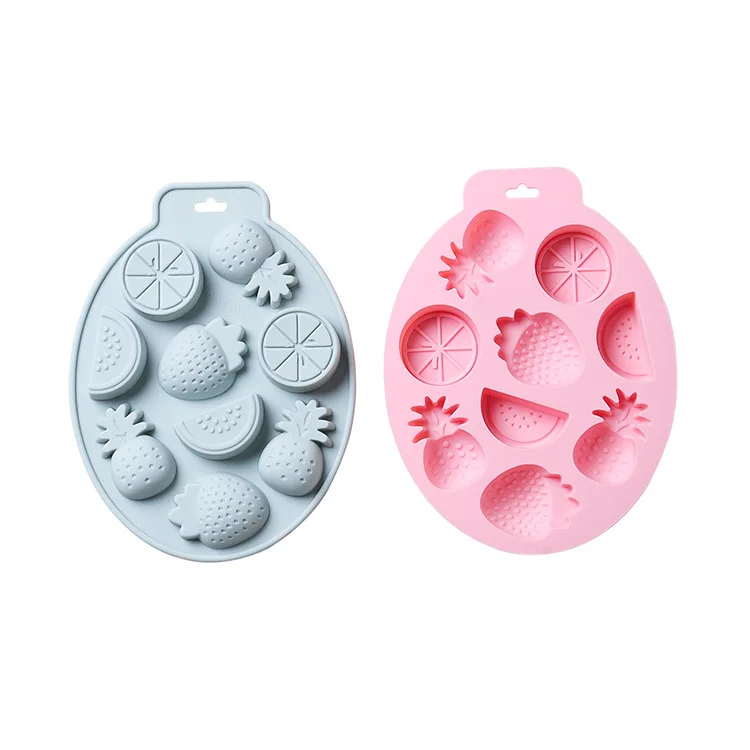 

New Baking Tools Pudding Fondant Chocolate Mould Food Grad Silicone Fruit Shape Cake Cookie Ice cubes Baking Molds, Blue/pink