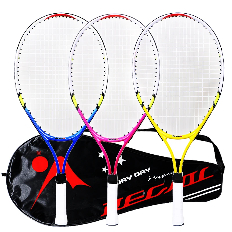 

REGAIL 23"Junior Tennis Racket for Kids Toddlers Starter Racket with cover can be customs 17" 19" 21" 25" 27 inch tennis raqueta, Yellow red blue