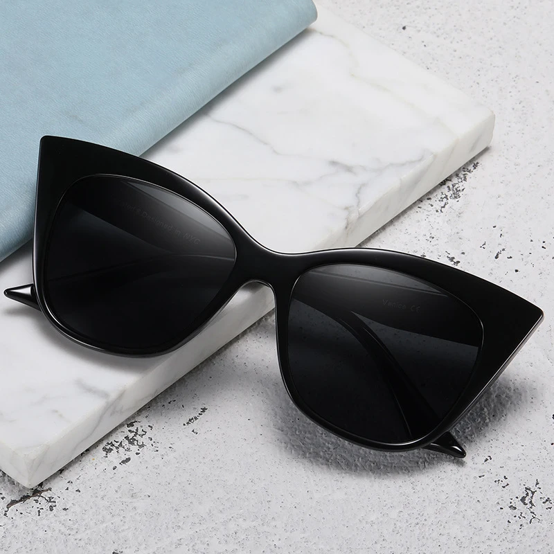 

Hot Sales HP18810 Big Frame Gradient Lens Fashion Amazon Style 2021 Cat Eye Sunglasses