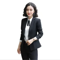 

2019 New Style 2 Pieces Office Women Skirt Suits Office Lady Pant Suits