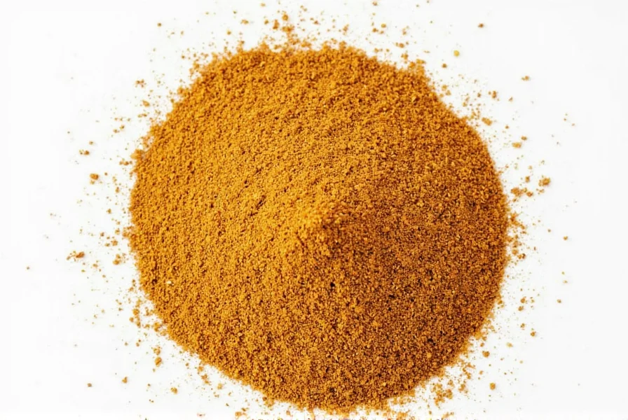 Close-up of ground cumin powder next to whole cumin seeds
