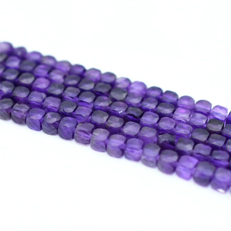 

5*5mm High Quality Natural Faceted Dark Amethyst Beads For Jewelry Making