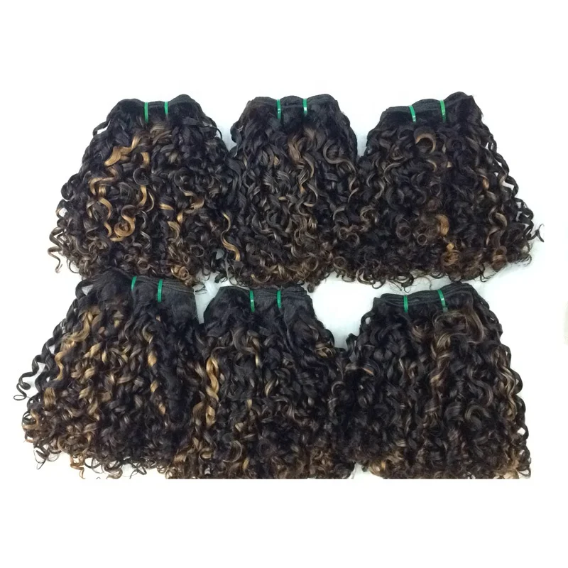 

Popular Style Cut From Single Donor With Cuticle Aligned Virgin Hair Bundles Human Hair Fumi Pixie Curl Piano Color