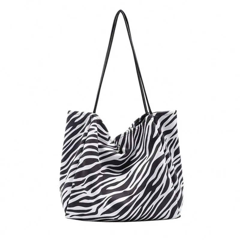 

Customized animal Zebra pattern fashion ladies canvas bucket handbag, As picture showed / customized