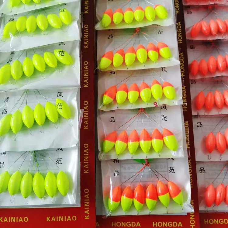 

40bags/lot Foam Oval Stopper Fishing Bobber Float Fishing Beads Space Beans 6 in 1 Bobbers Float, Red+yellow