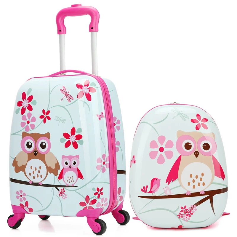 

Custom Cartoon ABS Travel School Carry On Trolley Print Baby Children Kids Luggage Bag Suitcase for Girls, Muti-colors as main pictures