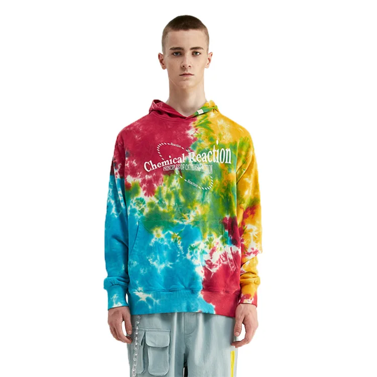 

Custom Mens Cotton Tie Dye Sweatshirt Hoodie, Multi color as your designs