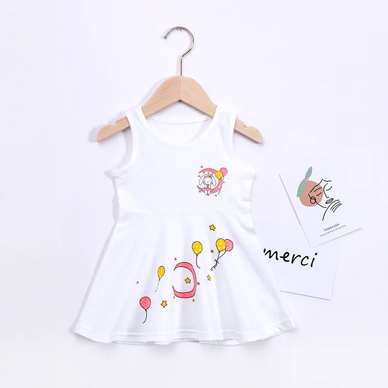 

Girl dress cotton cartoon printing sundress kids summer clothing, Picture shows