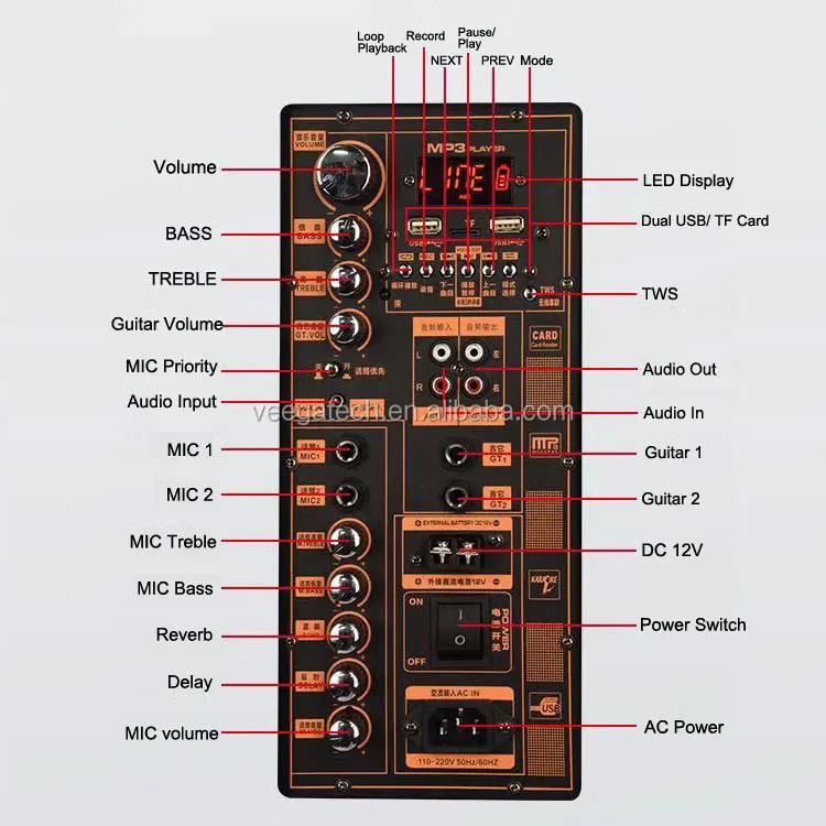 150w 15inch Wooden Trolley Speaker With Big Power Wireless Speakers