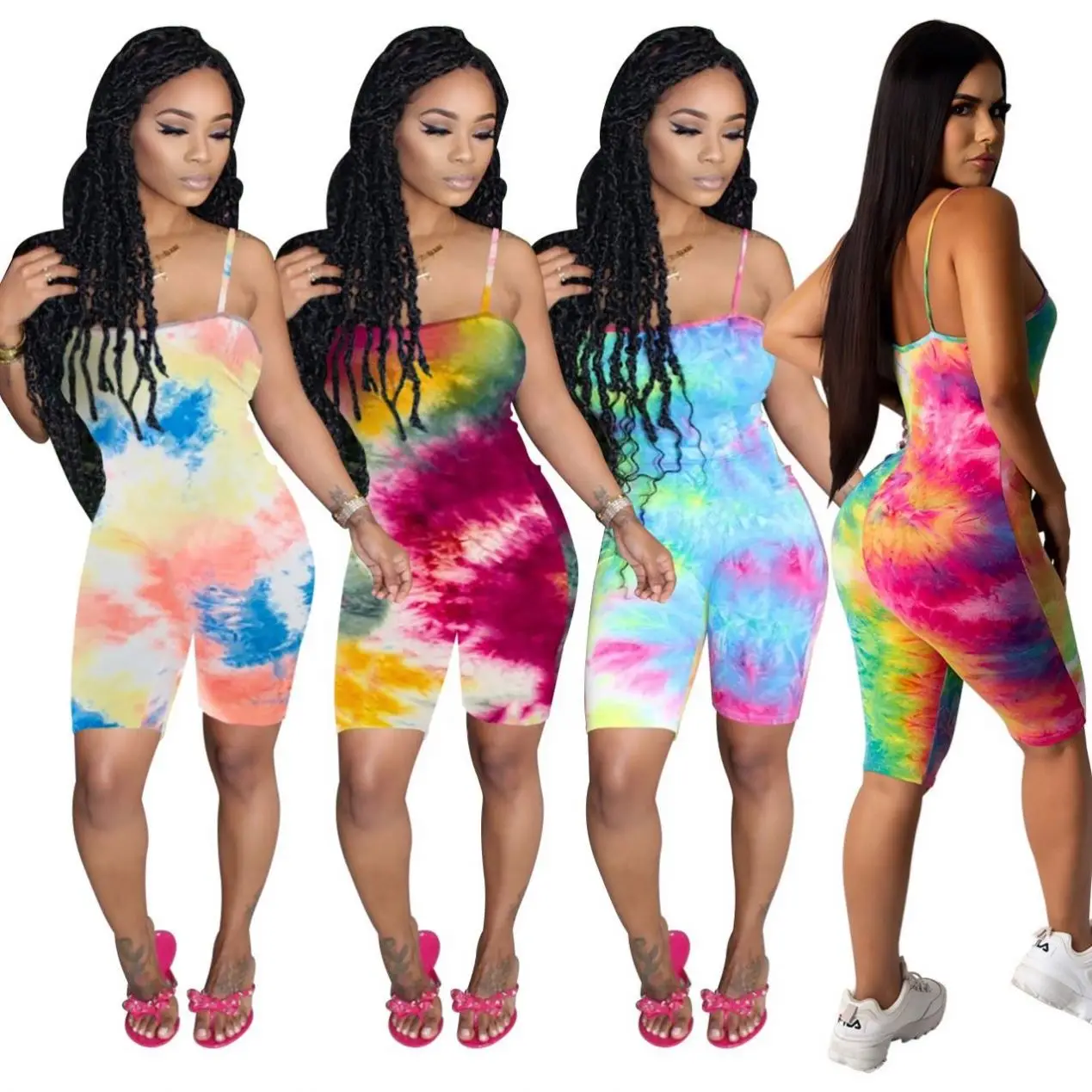 

Hot Selling 2020 European And American Ladies Vest Print Women One Piece Jumpsuit