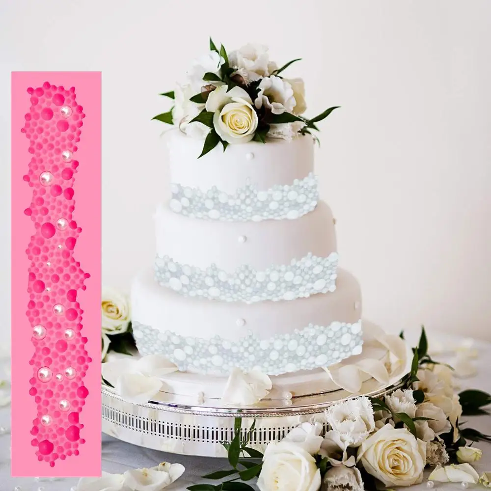3D Design baking accessories decorating pearls beads shape silicone fondant mold for cake decoration