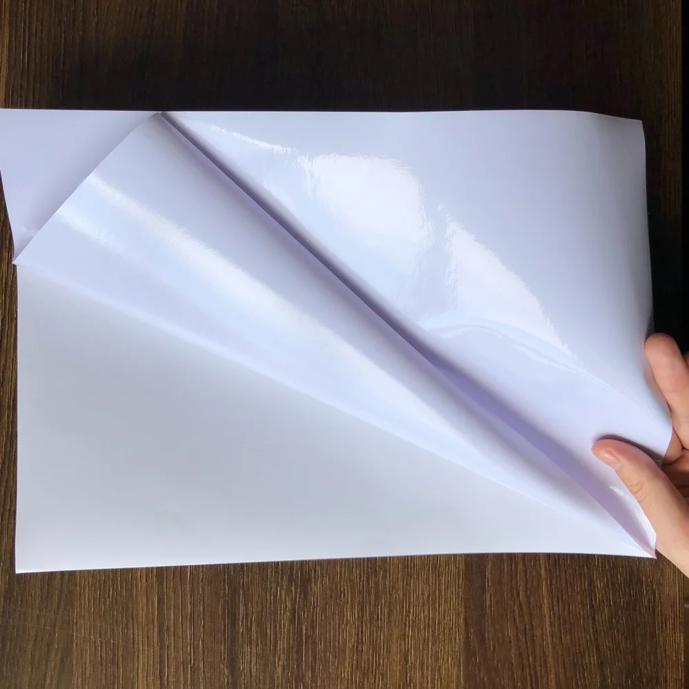 防水a4 pvc 乙烯自粘光面白色 pvc 薄膜贴纸纸