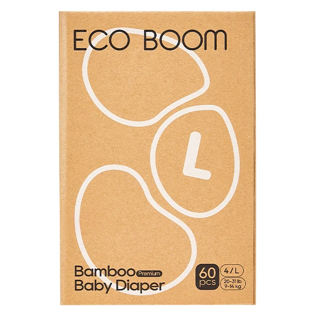 

ECO BOOM newborn nappy wholesale with sustainable a grade cotton pure white ecological premium