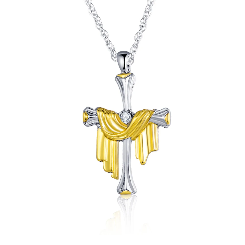 

Silver Gold Color Cross Pendant Necklaces For Woman Alloy Pendant Long Necklace Bijoux Jewelry Wholesale, Picture