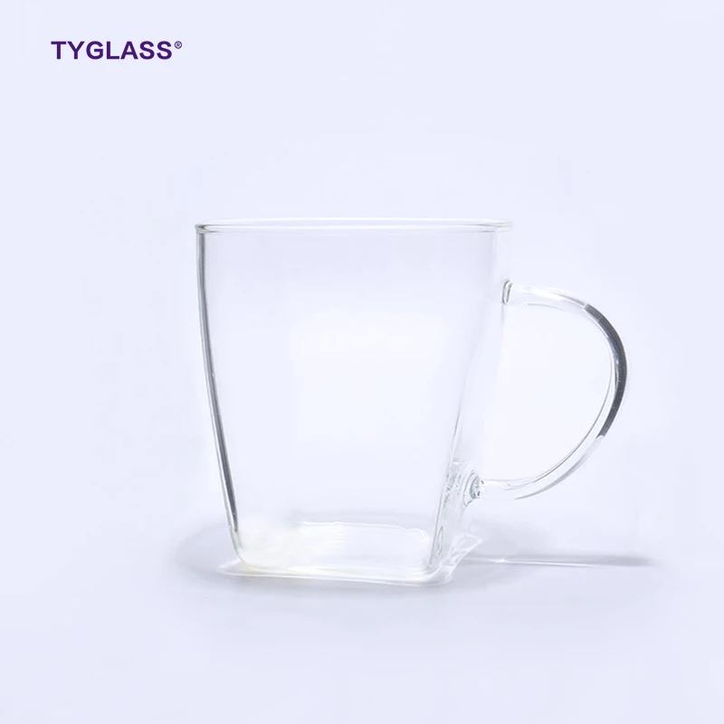 

High Quality borosilicate colored innovation single wall reusable glass cup drinking, Clear