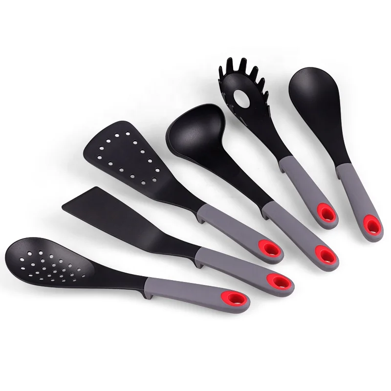 

New Arrival Kitchen Accessories 6 PCS Food Grade Nylon Kitchen Utensils Set For Home, Black