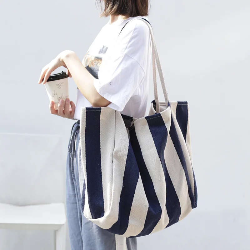 

Japan Korea popular hot-selling summer beach canvas travelling tote handbags