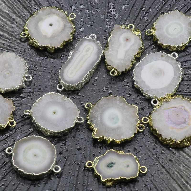 

cheap natural different kinds crystal Sliced Agate Pendant crystal craft for sale