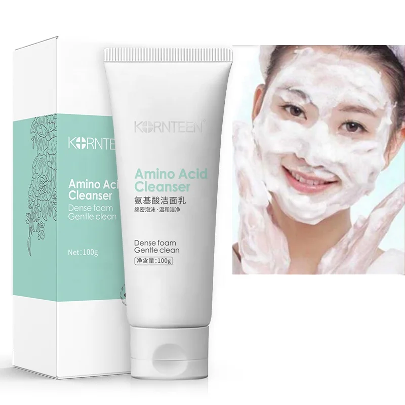 

2021 New Hot Selling Amino Acid Facial Wash Private Label Skin Whitening Face Cleanser For Skin Oil Control And Makeup Remover, White