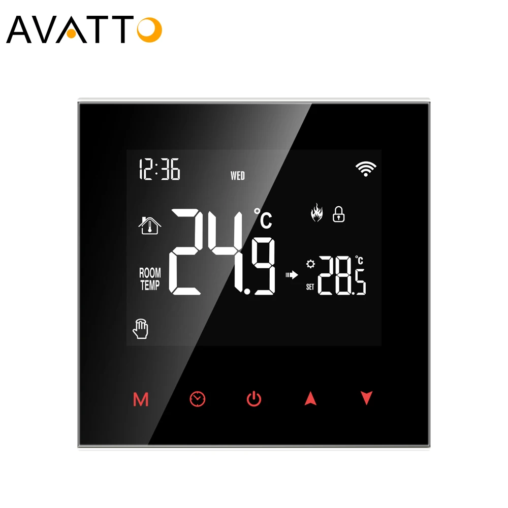 

AVATTO APP Voice Control Programmable LCD Display Tuya Wifi Smart Thermostat for Electric Water Gas Boiler Floor Heating