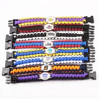 

manufacturer custom america basketball teams logo bracelets, wholesale plastic buckle paracode 23cm basketball bracelet