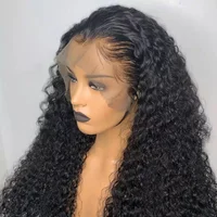 

250% Curly Human Wig, Transparent HD Swiss Lace Brazilian Hair Full Lace Wig Baby Hair Pre Plucked