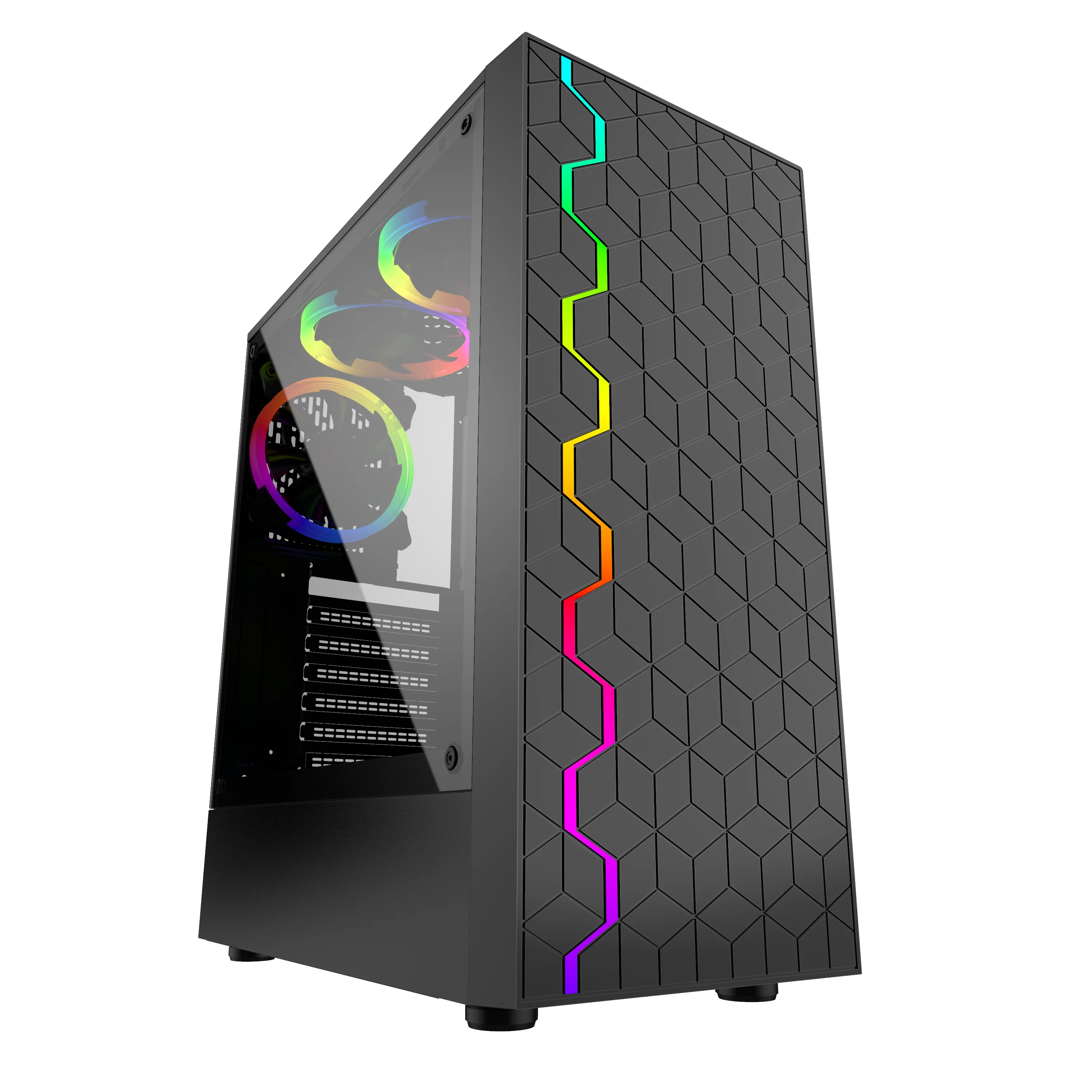 

wholesale RTX 3080 case Aluminum Computer Case ABS panel with fan power supply style gaming computer atx pc case