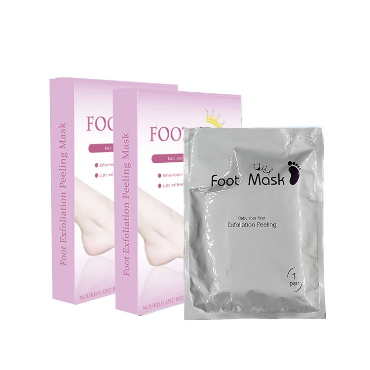 

foot skin care best effective deep moisturizing baby foot peel mask sock OEM nourish exfoliating foot mask callus peeling, Transparent