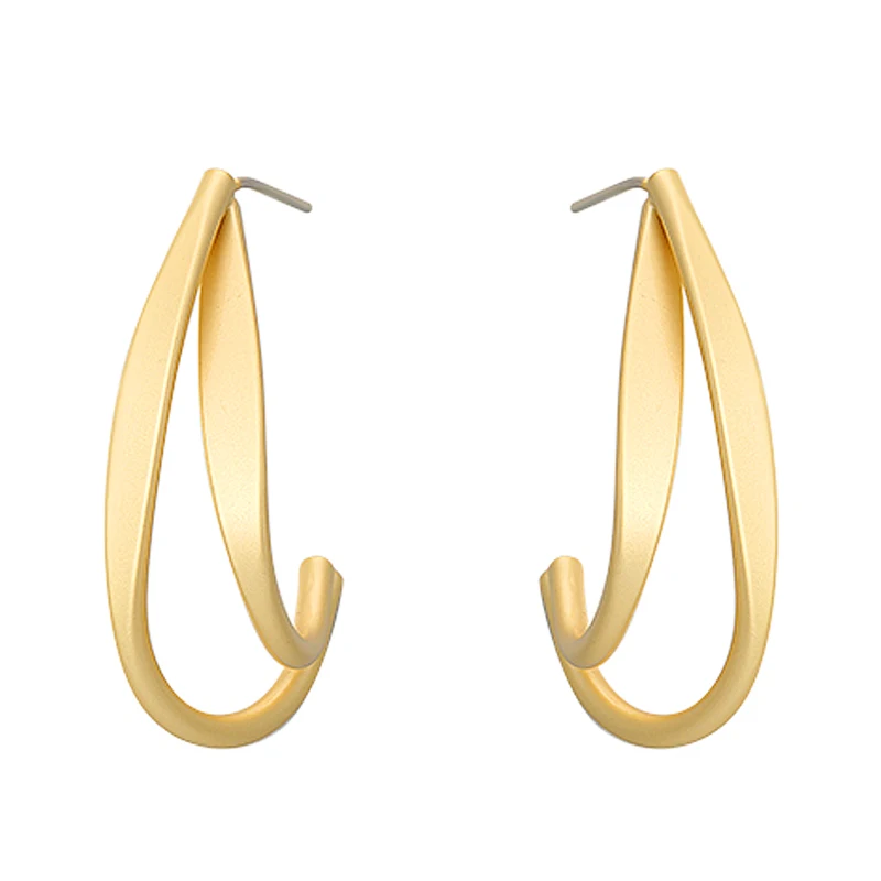 

Charare Metal geometric French annular pendant earrings