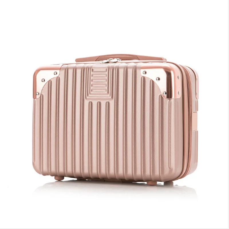 

Maleta Com Maquiagem Abs 14 Inch Ladies Mini Travel Suitcase Handle Luggage Custom Checkered Makeup Case Cosmetic Case, As show