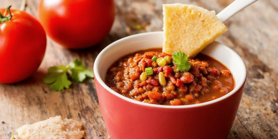 Four different chili bowls side by side