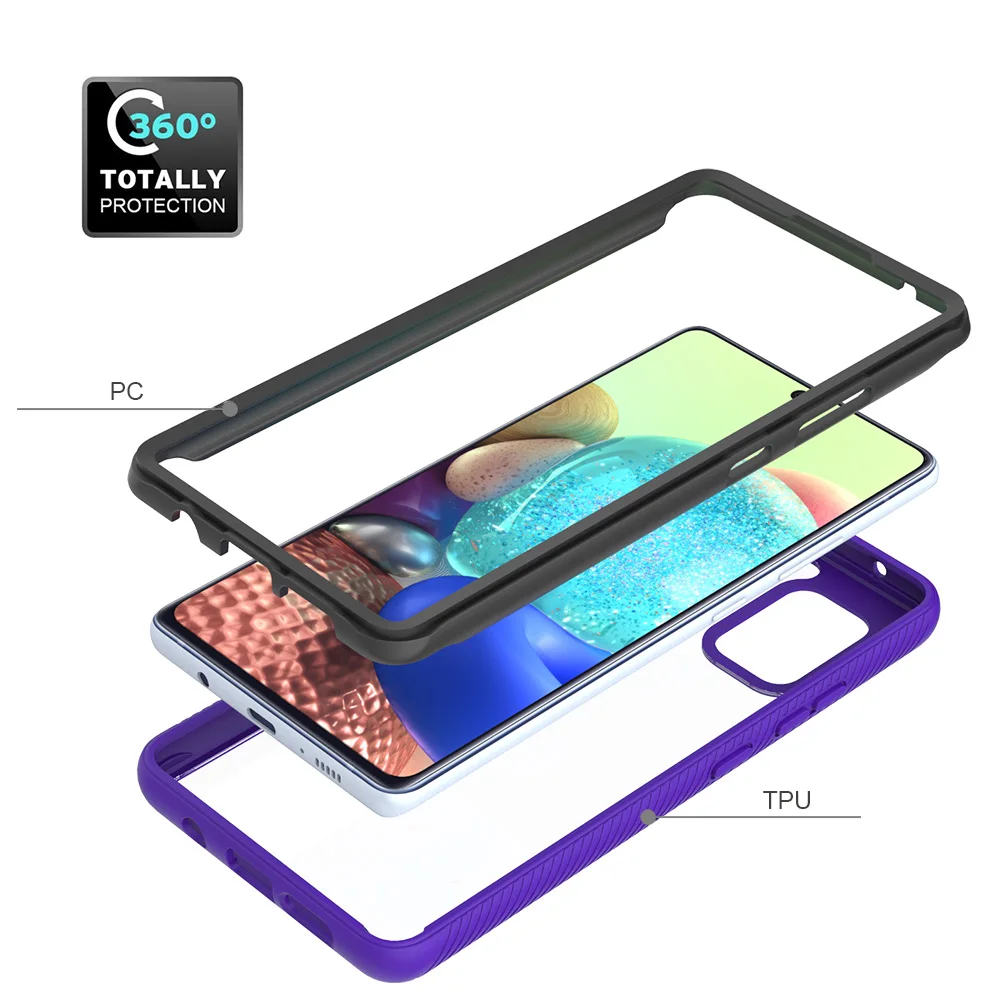 

Anti-broken high quality full protective Back Cover phone cover be suitable for Samsung A11 21S 31 41 51 71 TPU+PC Phone Case