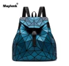 New shows Women Luminous Backpack foldable backpack Purse Geometric Shoulder Casual Daypack PU Leather BackPack for Women