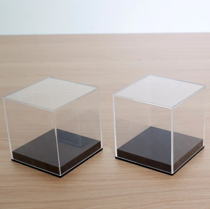 Bunblic 1:24 Vitrine en Acrylique Transparent Boîte de Comptoir, Organisateur Anti-Poussière pour Objets de Collection Protection pour Modèle de Voiture Blanc
