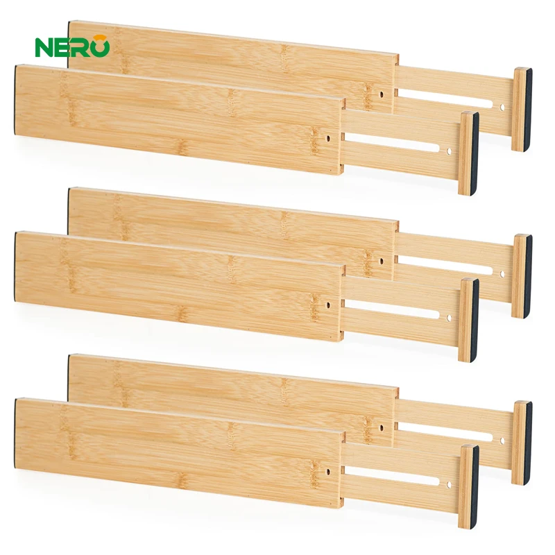 

100% bamboo Wooden Deep Kitchen Drawer Divider bamboo drawer dividers, Customized color