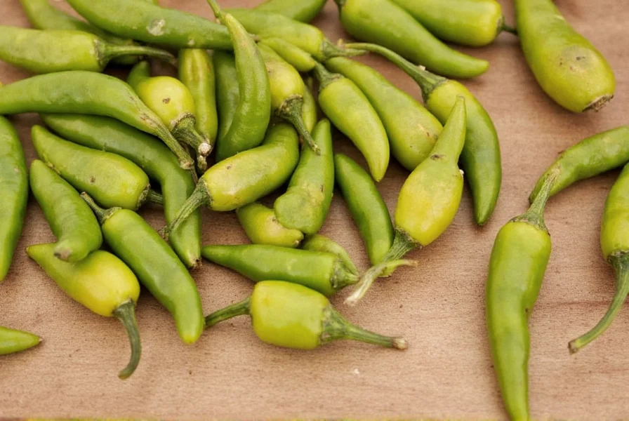 Chopping Small Green Chili Pepper