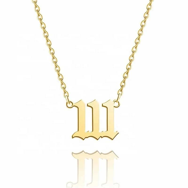 

Angel Number Necklace Gold Stainless Steel Number Necklace DIY1-9 Custom Necklace