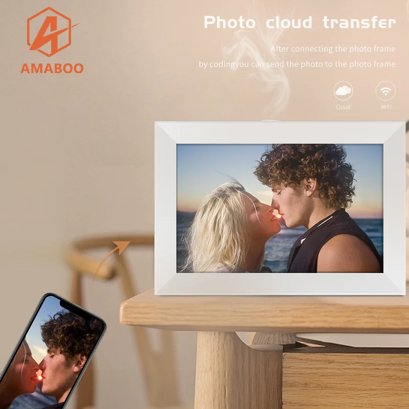 

Best Selling Frameo 8 inch wifi wooden cloud album digital photo frame
