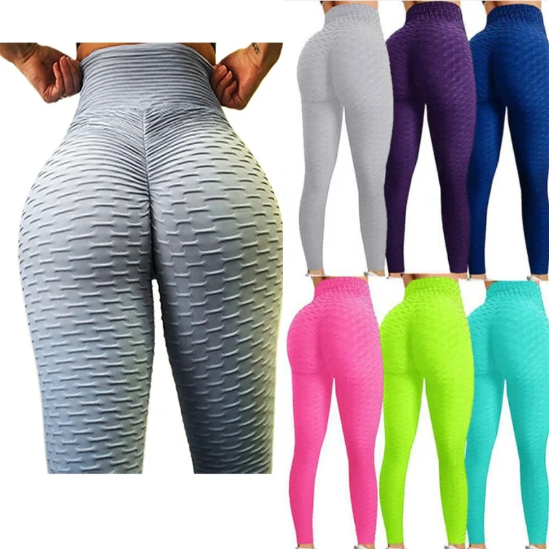 

OEM Hot Selling Women Slimming Gym Fitness Workout High Waisted Textured Scrunch Butt Lift Yoga Pants Tights leggings, Customized available