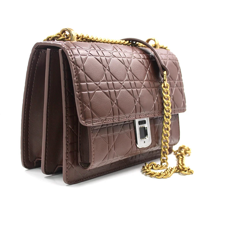 

Fipilock Bags Lock Ladies Leather Wallets Handbag, Brown